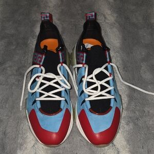 Gianni Versace Signiture Series Stylish Red and Blue Men's Sneakers